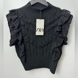 NWT- ZARA Ruffle Top